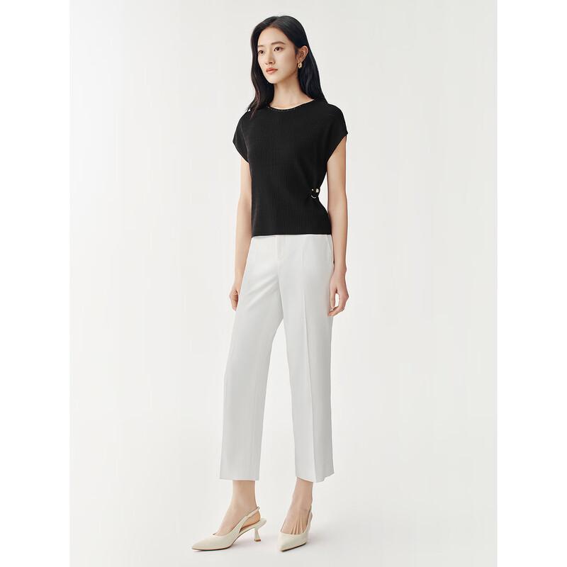JUZUI Women's Four-Way Stretch Micro-Flare Ankle Pants