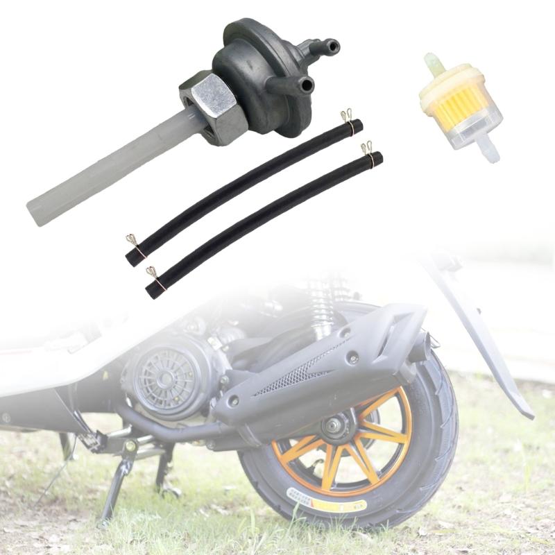 Vakuový ventil palivového čerpadla Petcock s 50mm bílou trubkou Náhradní příslušenství pro motocykly Kompatibilní s GY6 50ccm 150cc