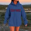 Women's Casual Hooded Long-sleeved Printed Letter Baseball Jacket Plus Velvet And Thick Warm Sweatshirt