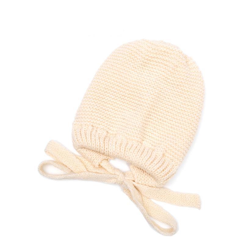 Ear Protection Lace-Up Knitted Hat Women's Autumn Winter Warm Wool Hat