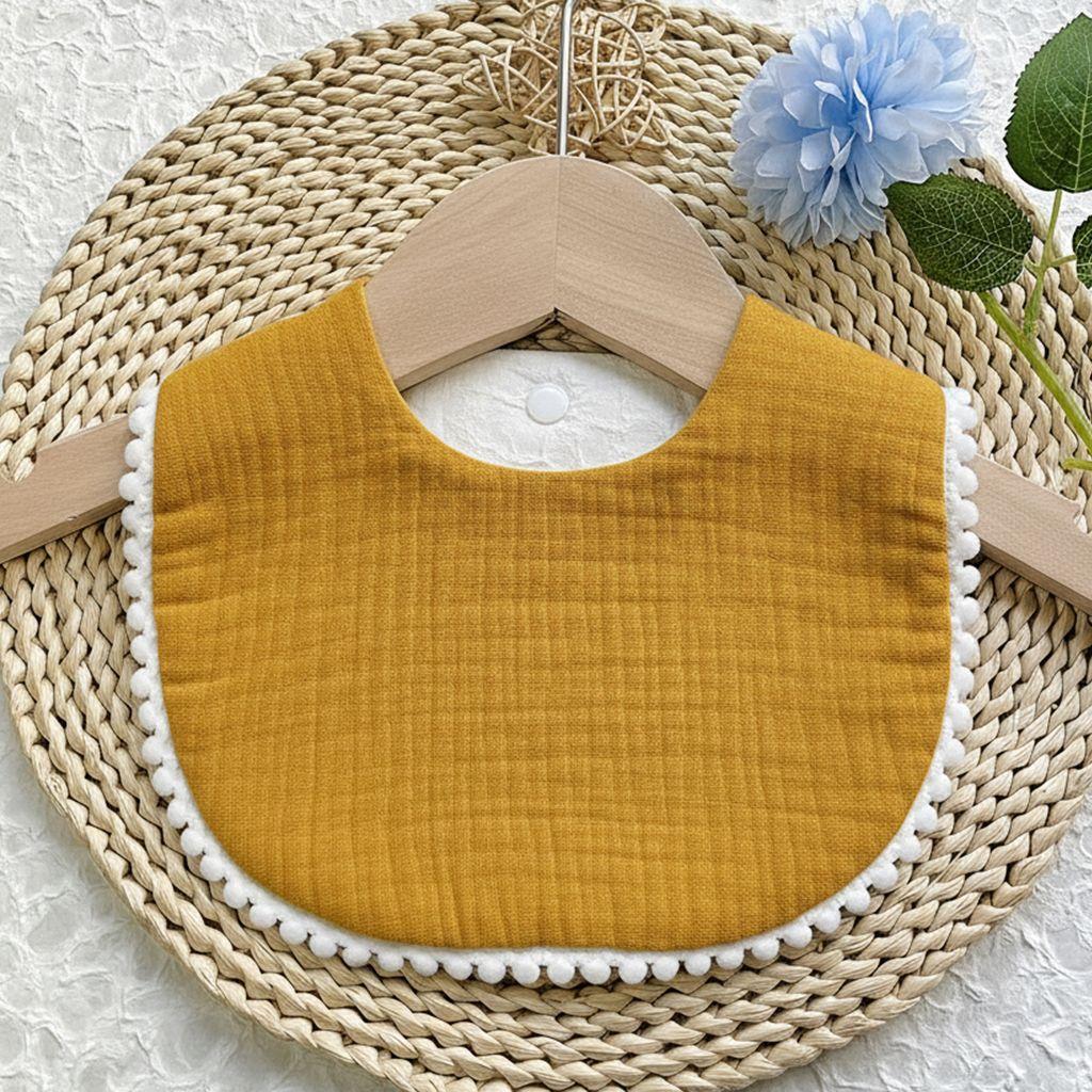 Cute Ruffle Edge Baby Bibs Kids Feeding Anti Dirty Bibs Infant Burp Cloths Newborn Fashion Pure Cotton Feeding Set Accessories