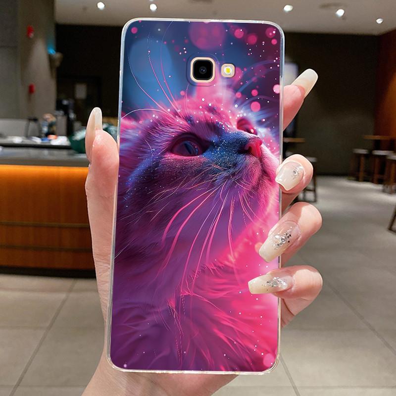Für Samsung Galaxy J4 Plus Hülle SM-J415F Ästhetisch Niedliche Katze Astronaut Transparent Handyhülle Für Samsung J4Prime 2018 Rückseite