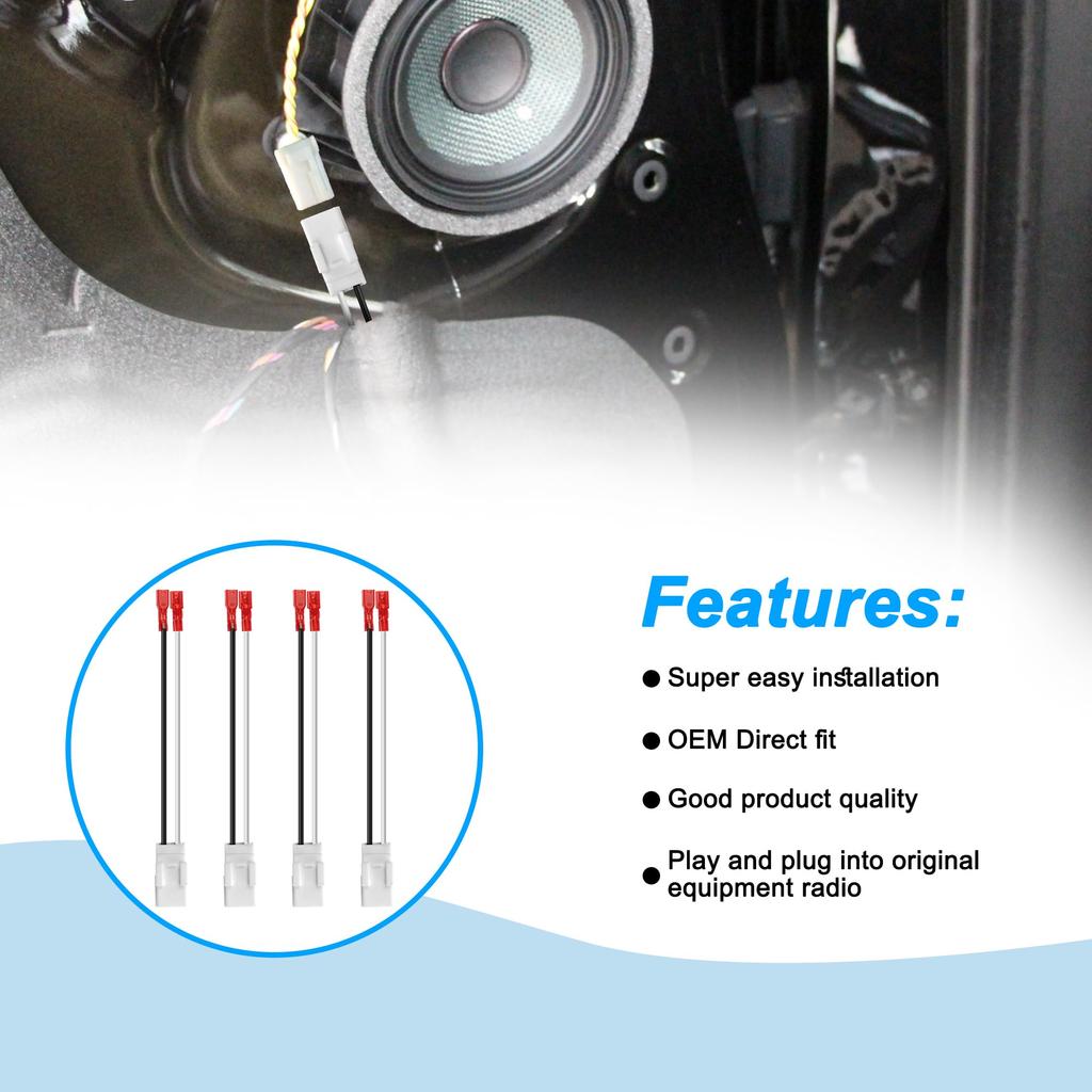 MEIRIYFA 72-6514 Speaker Wiring Harness Connector, 72-6514 - Door Speaker Replacement Speaker Wiring Harness