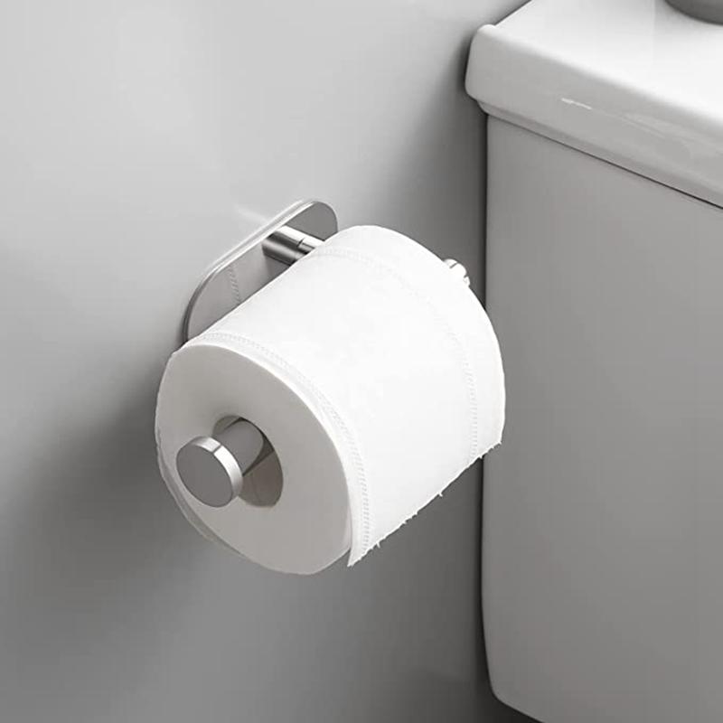 Adhesive Toilet Paper Roll Holder 304 Stainless Steel Wall Mounted Tissue Towel Bath Ball Holder Rack for Kitchen Bathroom