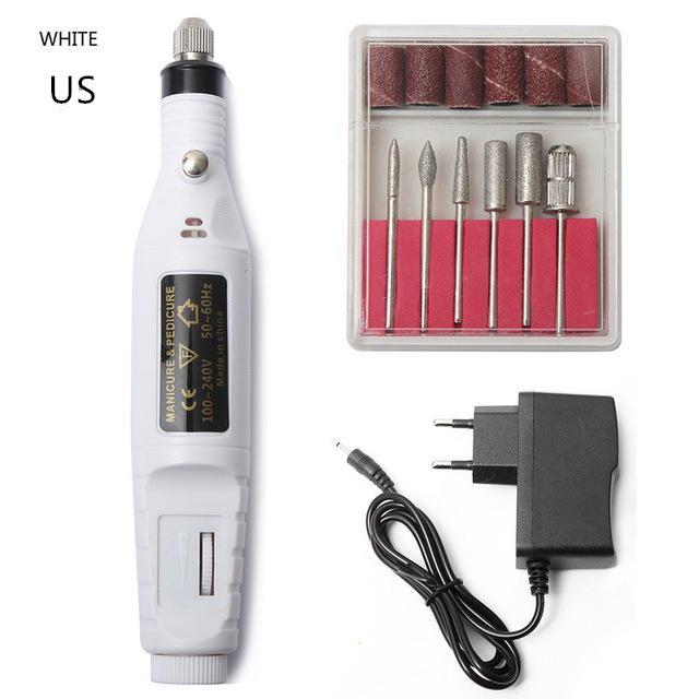 Professional Electric Nail Art Pen Salon Manicure Pedicure Drill File Polish Tool EU US Plug