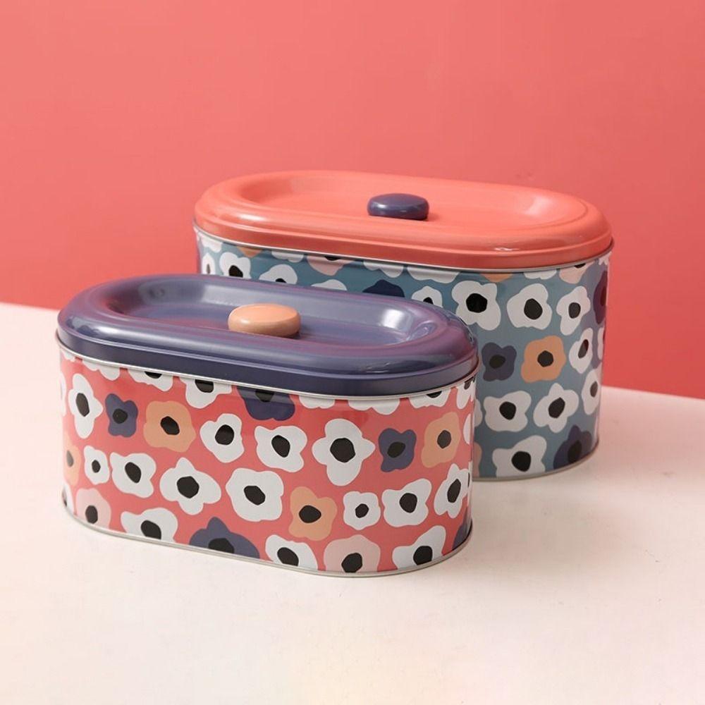 2PCS/SET European Style Tinplate Storage Box Dust-proof Cute Candy Cookie Box with Lid Large Capacity Gift Boxes for Home
