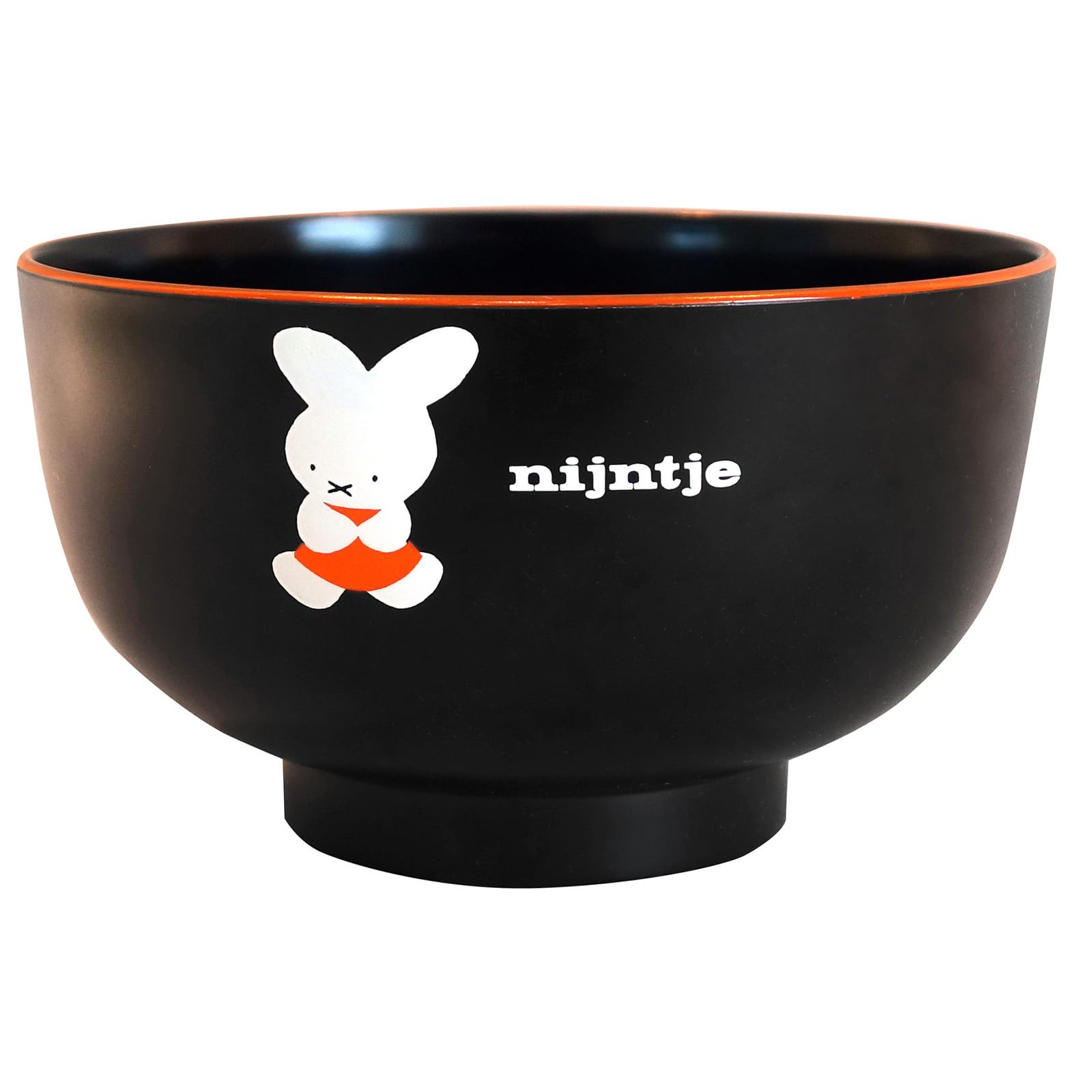 Dick Bruna 70th Anniversary Lacquered Soup Bowl Soup 12cm Microwave and Dishwasher Safe Nijntje Design Made in Japan 420554  Miffy  (Miso Bowl) чёрный