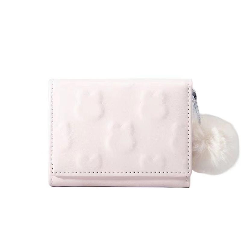 Cartoon Small Wallet Cute Korean Short Wallet Women's Solid Color Cute Rabbit Pattern Simple Mountaineering Bag Christmas Gifts