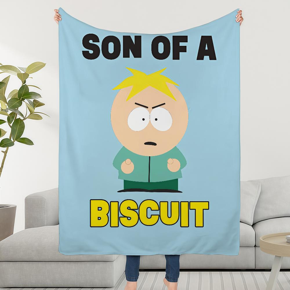

S-SOUTHS P-PARKS Blanket Throw Super Cosy Plush Living Room CARTOON Sofa Couch Childish Birthday Gifts 75cmx90cm