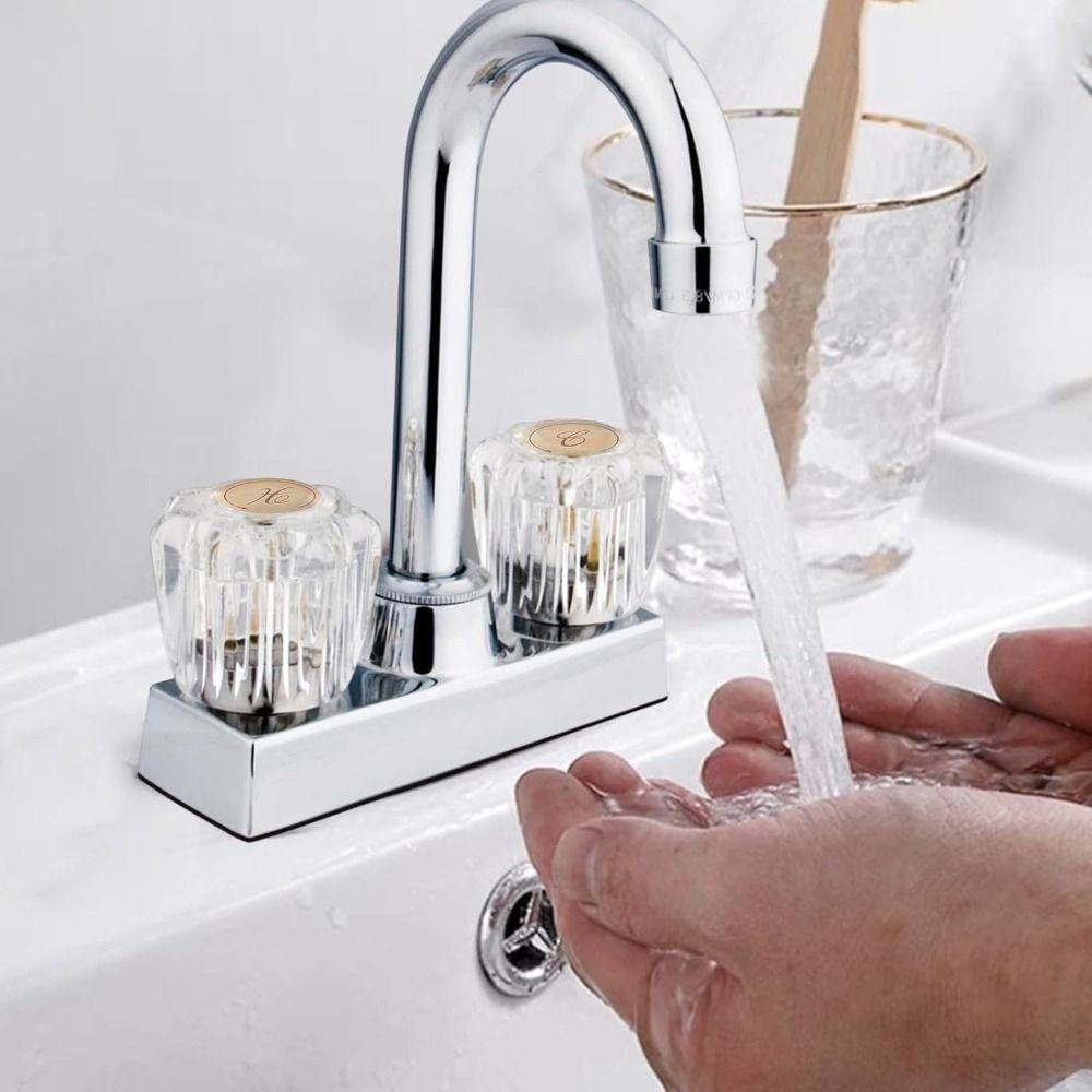 2pcs Durable Faucet Handles Replacement Kit Bathtub Knobs Parts Professional Faucet Knobs  Bathroom