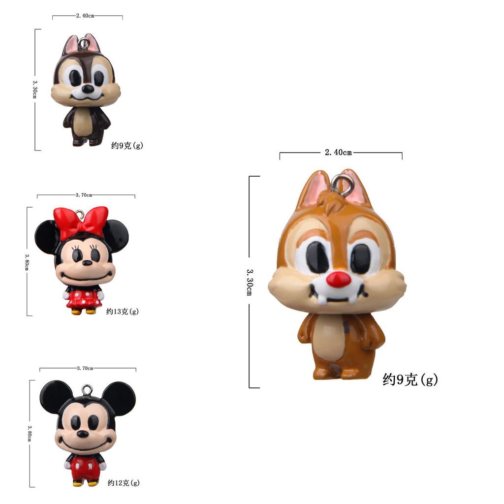 Mickey Mouse Resin Handcraft Keychain With Cartoon Accessories For Gift Giving And Party Decor