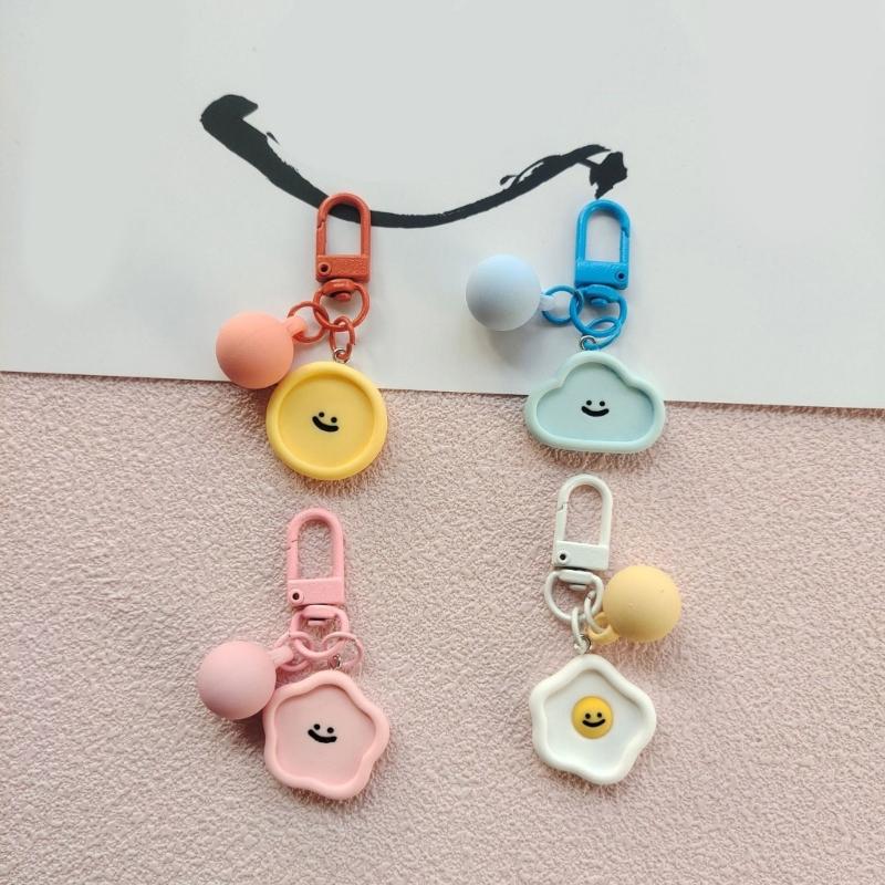Creative Resin Keychain With Artificial Flowers Hearts Smile Faces Pendant For Personalised Jewelry Accessories