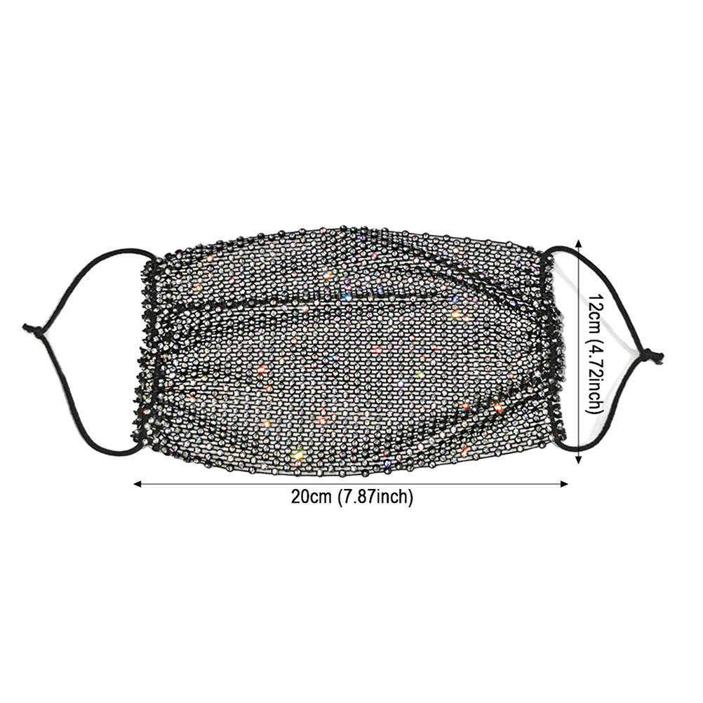 Crystal Chain Veil Sparkly Rhinestone Mask Party Nightclub Masquerade Jewelry Veils for Women and Girls