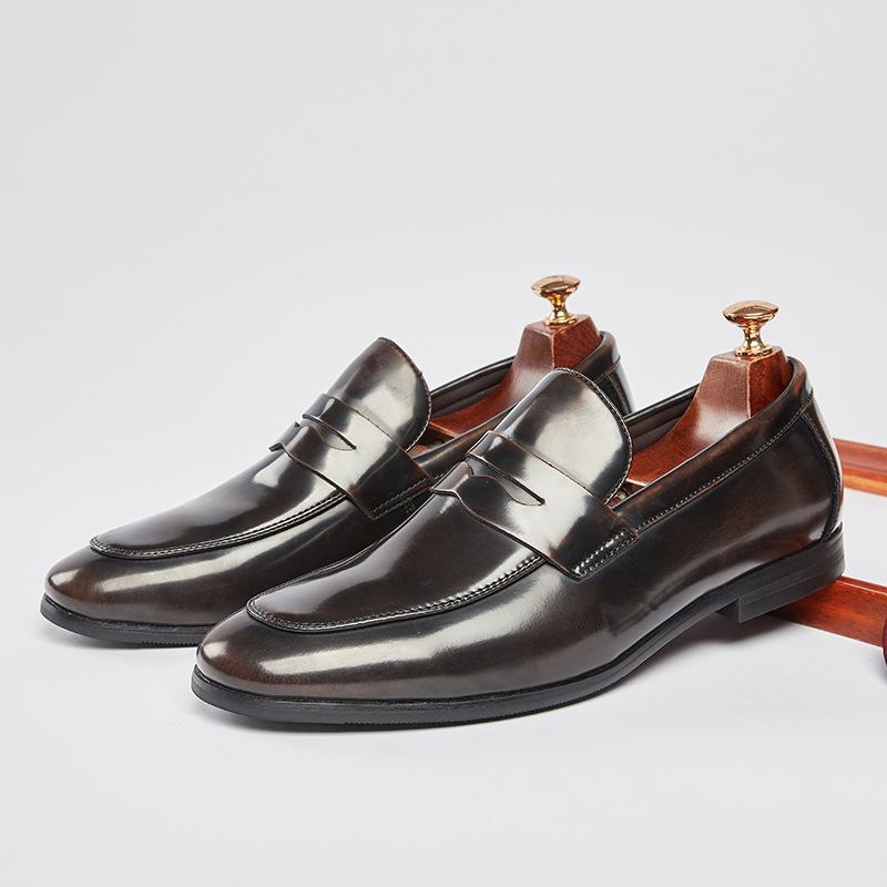 Japanese Men's Loafer Genuine Leather Summer New British Style Simple Business Formal Wear Slip-on Casual Men's Leather Shoes