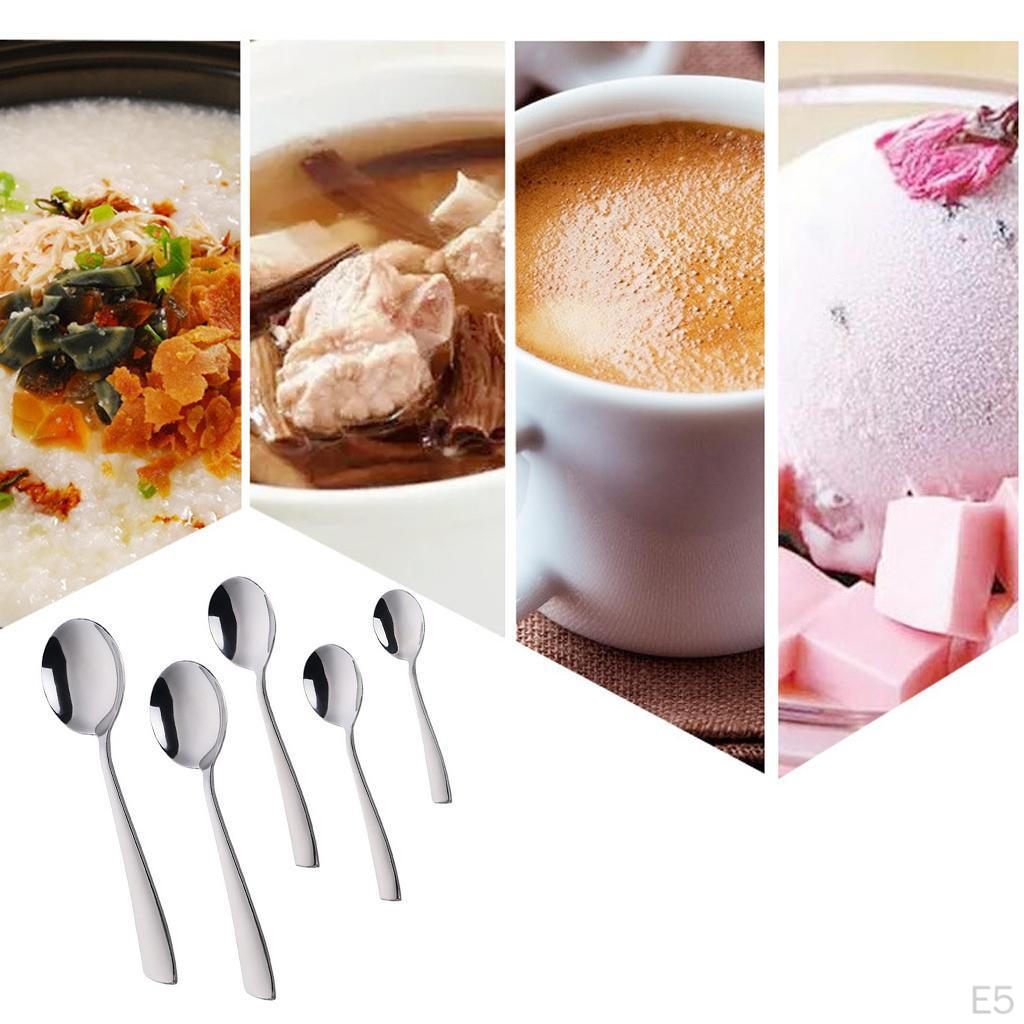 Stainless Steel Dinner Spoons Round Spoon Home Kitchen Restaurant Cafe Soup 11/ 12/ 15/ 18cm