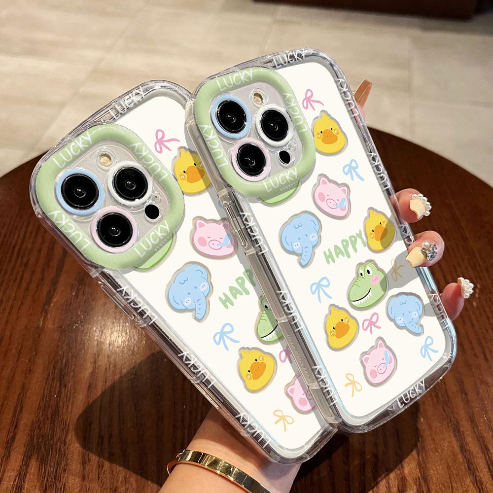 Mobile Phone Cases for iPhone 11 13 XR 15 Pro Max 12 14 Pro Max Case iPhone 16 7 Plus 8 Plus XS Max Cartoon Pattern Anti-drop Protection Shockproof
