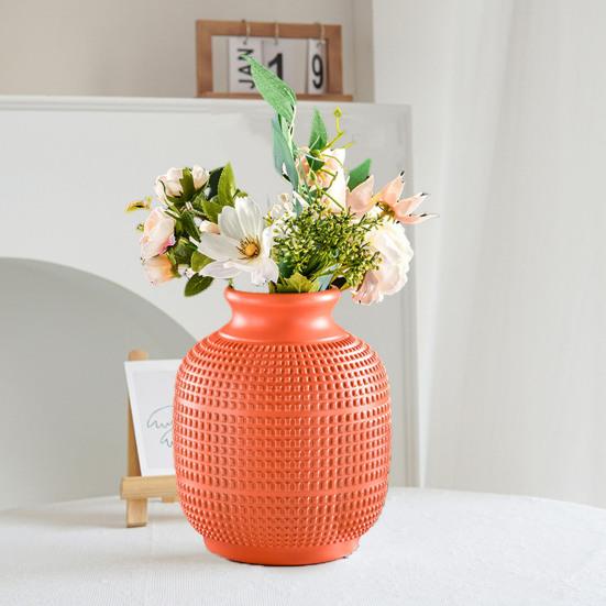Plastic Flower Vase Indoor Outdoor Modern Real Dried Flower Holder Floral Arrangement