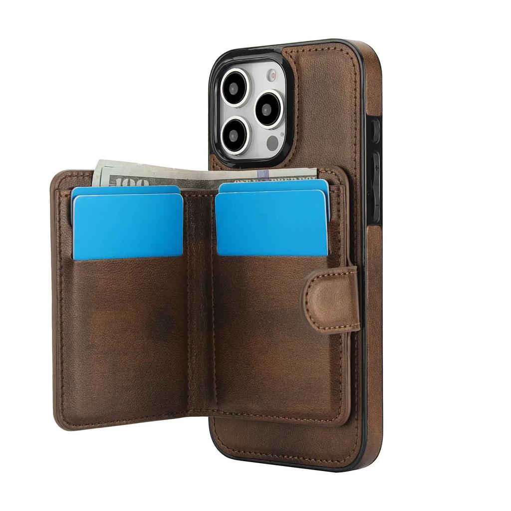 Wallet Case for iPhone 16/15/14/13/12/11 Pro Max Mini 7 8 SE Compatible with Magnetic, Detachable Magnetic Case with Card Holder