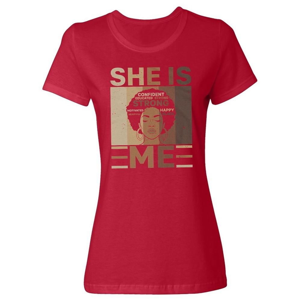 She Is Me Confident Strong Happy - Juneteenth Afro Ladies  Crewneck T-Shirt Unisex T-Shirt S
