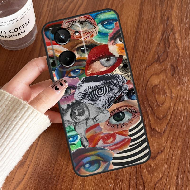 Scary Face Eyes For Realme GT7 Pro GT6 15 10 11 12 13 14 Pro Plus C75 C65 C55 C63 C61 C53 C67 C35 C71 Case
