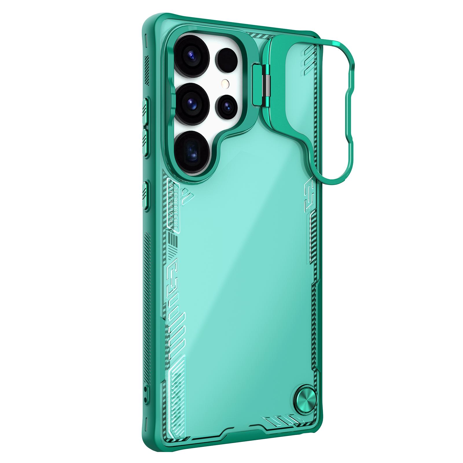 

Чехол NILLKIN Iceblade Prop для Samsung Galaxy S25 Ultra, рамка объектива, подставка, чехол для телефона из ПК+ТПУ Green