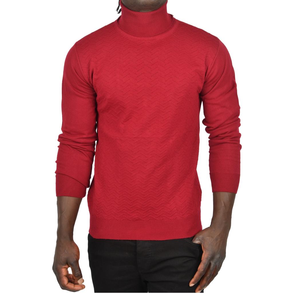 DeepSEA Zigzag Desenli Tam Balıkçı Yaka Dar Kesim Boğazlı Triko Kazak 2505497