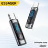 ESSAGER 240W Type-C Male To Female Fast Charging OTG Adapter with Digital Display