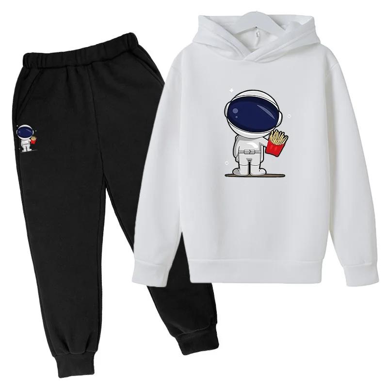 Astronauten-Cartoon-Drucksets für Kinder Mädchenkleidung Kleidung für Mädchen von 9 bis 12 Jahren Oberteile Loungewear Oversized
