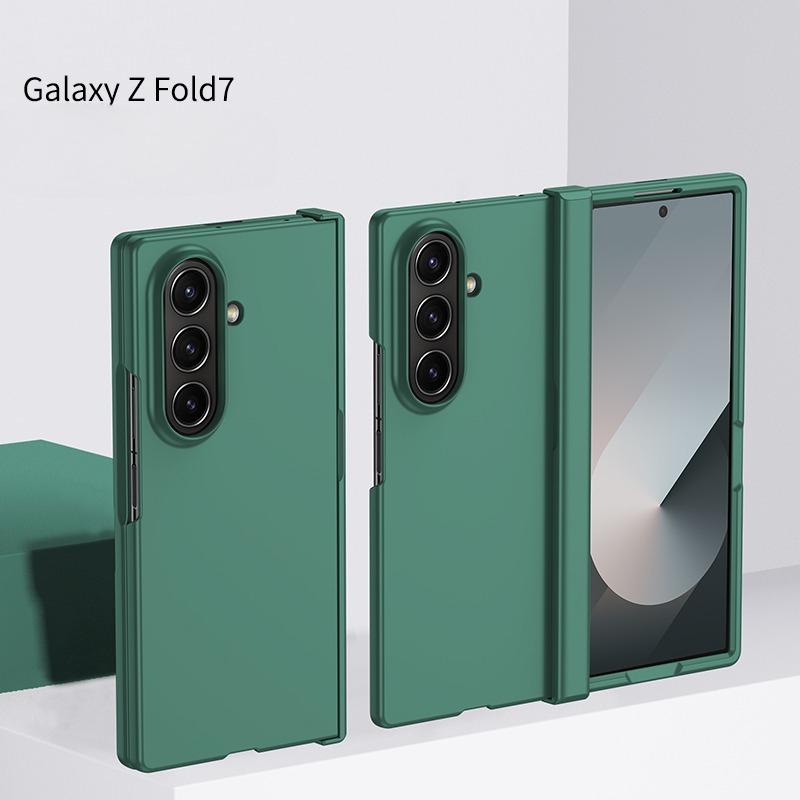 PC Skin Texture Hard Shell Phone Case for Samsung Galaxy Z Fold 7 6 5 3 4 ZFold7 with Hinge Protection Cover
