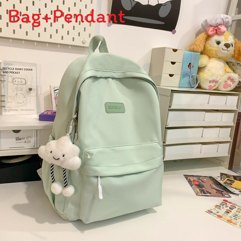 Minimalist Asian Style School Backpack With Nylon For Girls And Teens