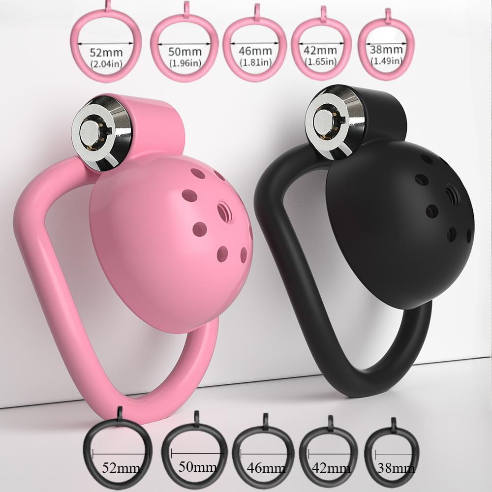 Gaiola de Castidade com 5 Anéis Gaiola para Pênis Brinquedo Sexual para Adultos Bondage de Pênis Trava Uretral Macho Cuckold Erótico Casal Brinquedo BDSM