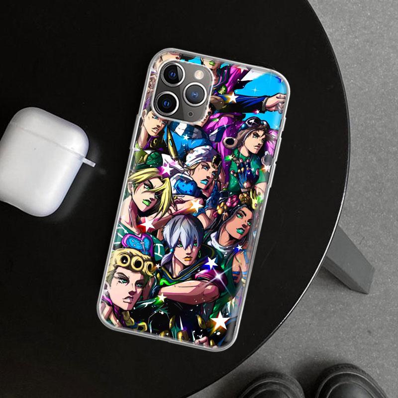 JoJo's Bizarre Adventure Hot Anime Phone Case Cover for iPhone 11 12 13 Mini 14 15 Plus 16 Pro Max 17 Air 7 8 + SE Art Customize