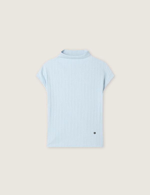 ROEM Mock Neck Short Sleeve T-Shirt Rmhwg25Nt2