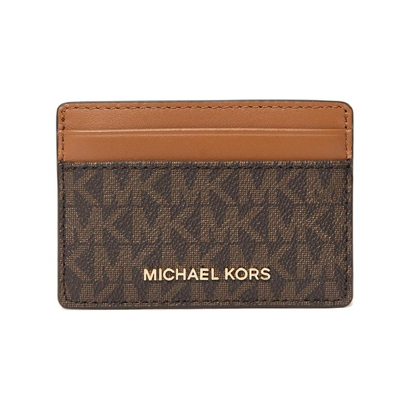 MICHAEL KORS Gold letter logo Logo classic presbyopic short polyester wallet women s brown золотой