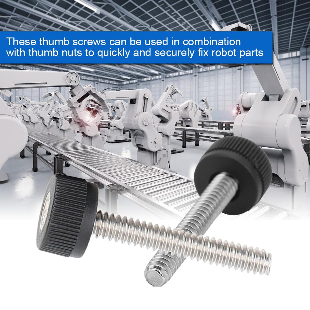 25Pcs Thumb Screw Stainless Steel Knurled Nylon Cover 632 Full Thread Industrial Robot Parts