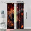 Elegant Set Of 2 Flat Printing Scene Curtains Wooden Guitar Bokeh Fabric Without Electricity Birthday Party Applies Polyester Curtain Made