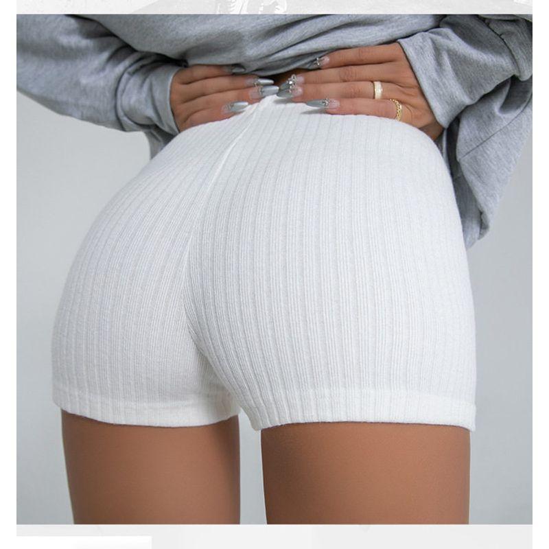 

High Waist Hip Lift European and American Sexy Shorts Sports Hot Pants Fitness Shorts Dance Outwear Yoga Pants Female White S