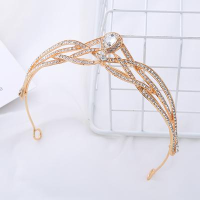 Svatební čelenka ve stylu korunky s kamínky