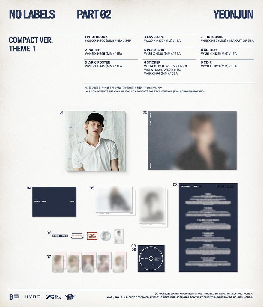 [POB] YEONJUN (TOMORROW X TOGETHER, TXT) - NO LABELS: PART 02 - Compact Ver.
