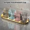 Transparent Plastic Mouthwash Cup with Handle Odor-free Rinse Cup Easy To Clean Burr-free Dental Cup Toothbrush Holder for Home Bathroom Travel