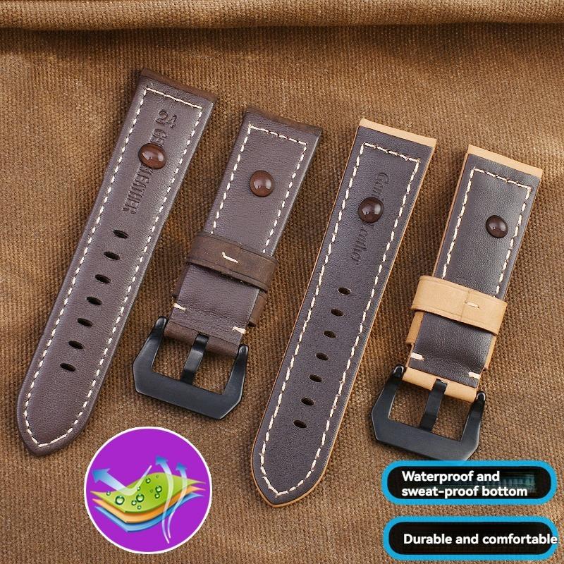 Handgefertigtes Echtlederarmband für Panerai PAM 441/PAM 111/PAM 386, 20mm 22mm 24mm 26mm Herren Luxus-Uhrenarmband Ersatz