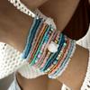 17Pcs Boho Shell-Inspired Beaded Bracelet Set for Women Pastel Color Layered Wrist Jewelry Summer Beach Vacation Accessories