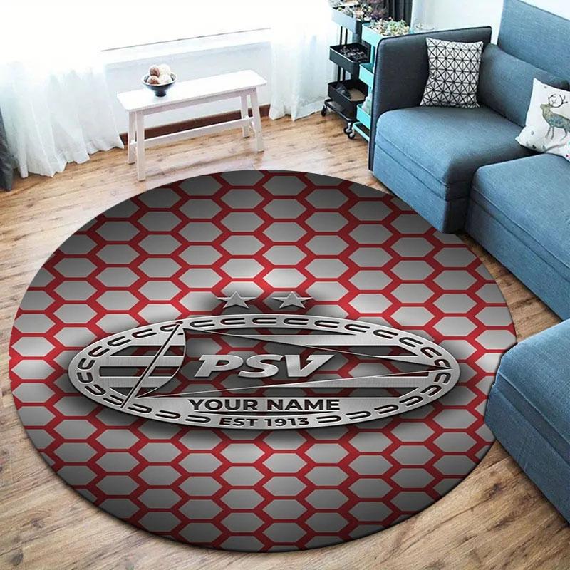 Philips Sport Vereniging Custom Name Round Area Rug,Carpet Rug for Living Room Bedroom Sofa Playroom Decor,Non-slip Floor Mat