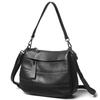 Genuine Leather Commuter Handbag with Multiple Compartments - Versatile Luxury Shoulder Crossbody Bag for Women with Dual Straps
