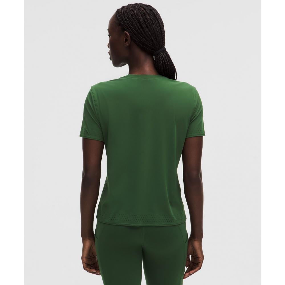 Lululemon Women S Ventilated Short Sleeve tenniS Shirt Ivy Grove