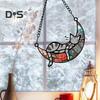 Cat Sleeping On Moon Hanging Decoration Living Room Wall Window Hanging Stained Glass Cartoon Kitten Suncatcher Colorful Acrylic Ornament Pendant