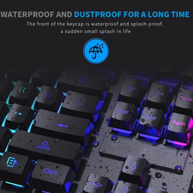 104 Keys Wired Keyboard RGB Colorful Gaming Keyboard Mechanical Feel keyboard Standard Keyboard for Windows Laptop Computer