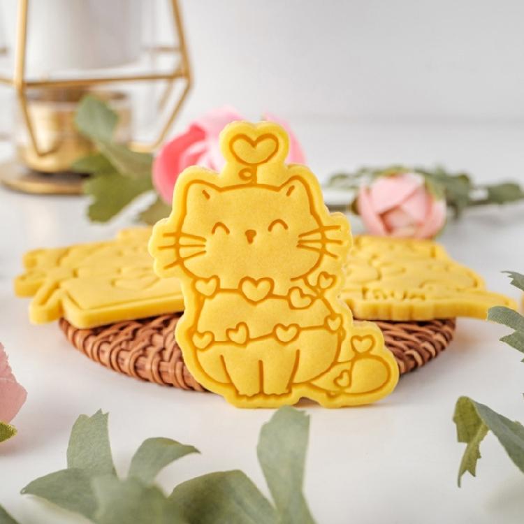 Cookie Molds Cat Shaped Valentine's Day Cookie Cutters Easy to Use Baking Gadget