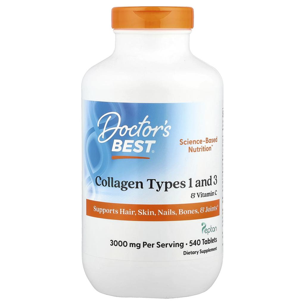 Doctor's Best Collagen Type 1 & 3 & Vitamin C, 540 Tablets