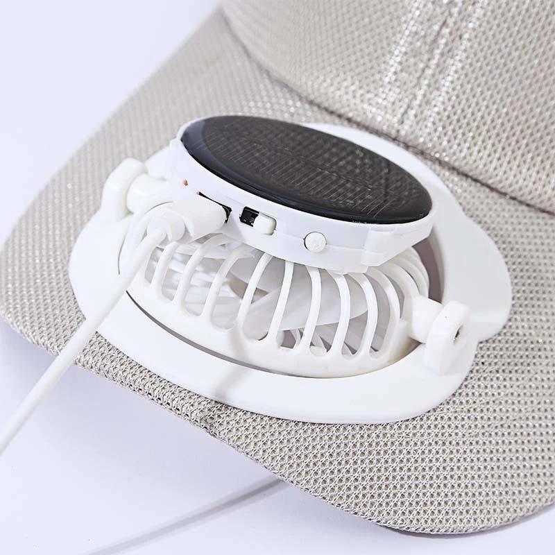 Solar Powered Cooling Fan Cap USB Rechargeable Anti-UV Breathable Sun Hat for Summer Outdoor Sport Travel Daily Use